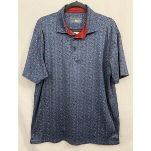 Barstool‎ Sports Polo Shirt Mens XL Blue Baseball Performance Stretch
